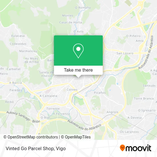 Vinted Go Parcel Shop map