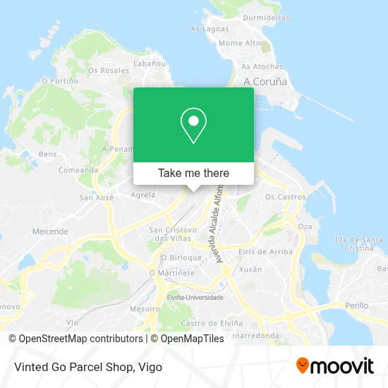 Vinted Go Parcel Shop map