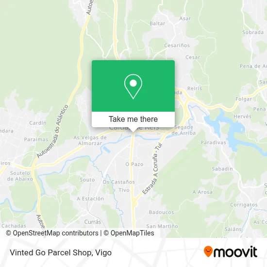 Vinted Go Parcel Shop map