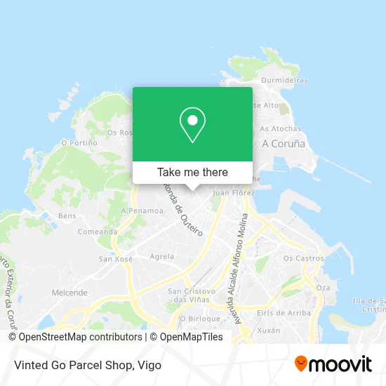 Vinted Go Parcel Shop map