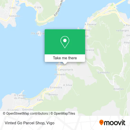 Vinted Go Parcel Shop map
