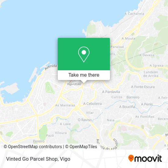 Vinted Go Parcel Shop map