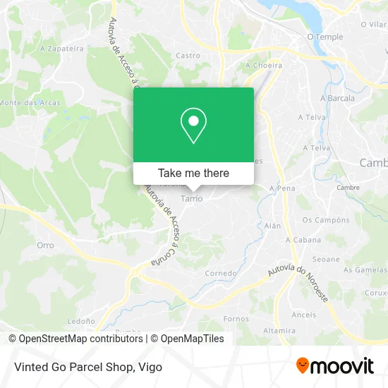 Vinted Go Parcel Shop map