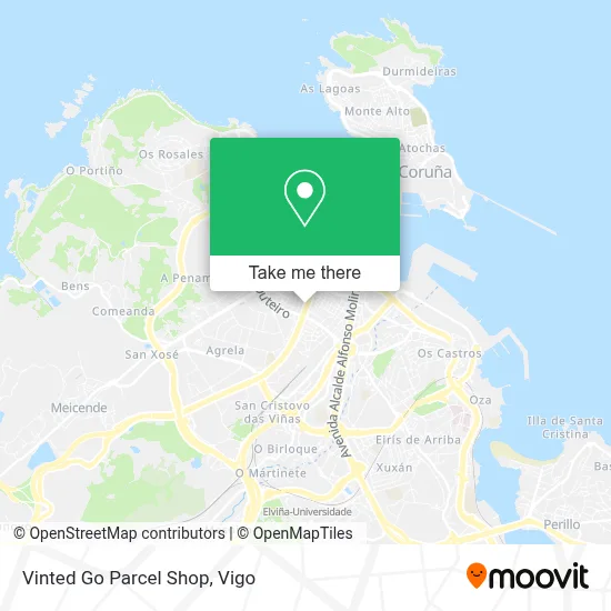 Vinted Go Parcel Shop map