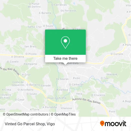 Vinted Go Parcel Shop map