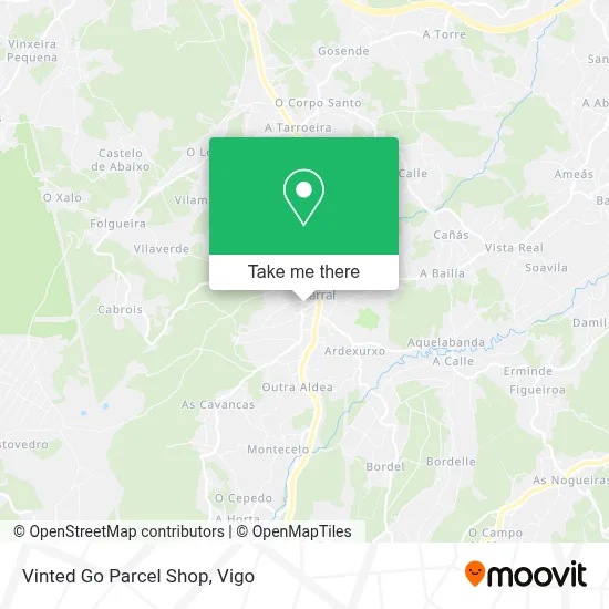Vinted Go Parcel Shop map
