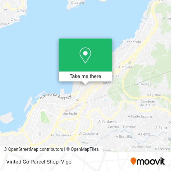 Vinted Go Parcel Shop map