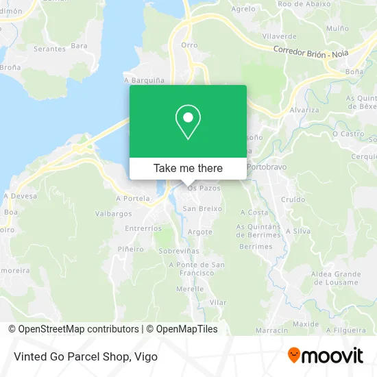 Vinted Go Parcel Shop map
