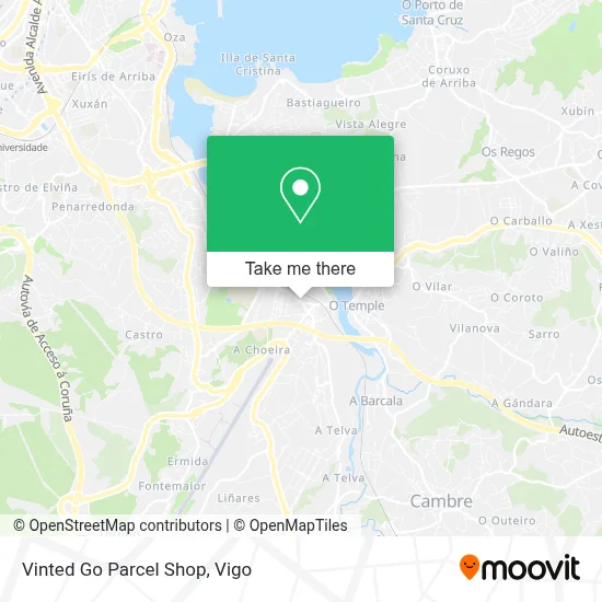 Vinted Go Parcel Shop map
