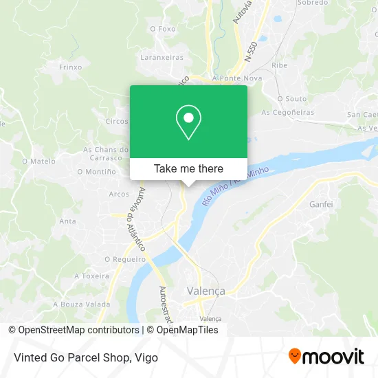 Vinted Go Parcel Shop map