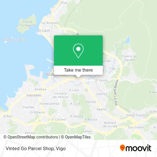Vinted Go Parcel Shop map