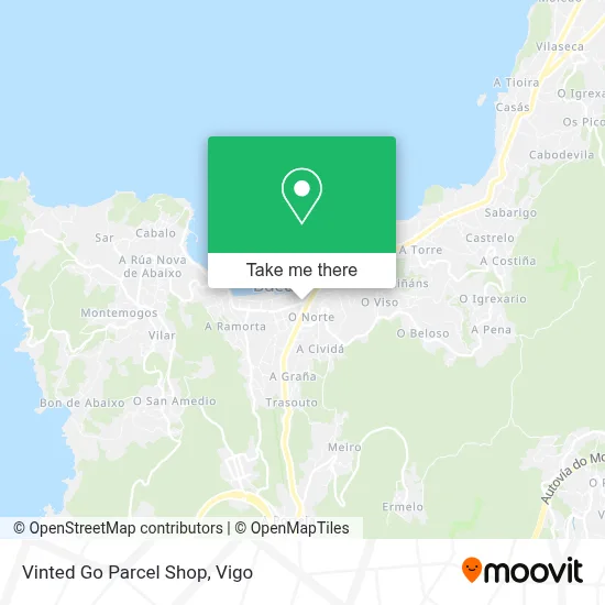 Vinted Go Parcel Shop map