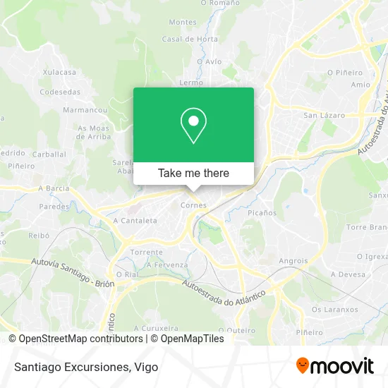 Santiago Excursiones map