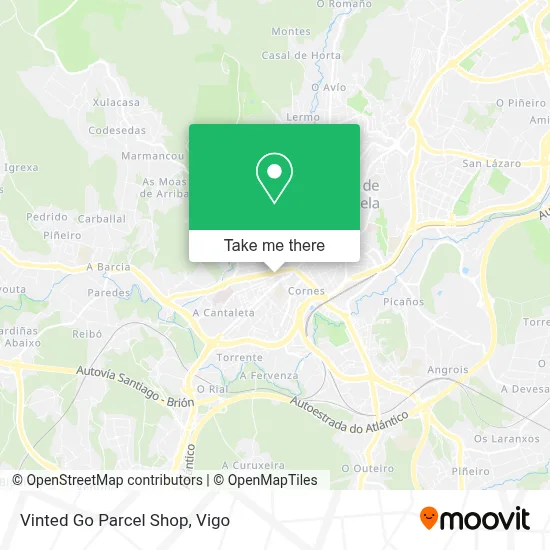 Vinted Go Parcel Shop map