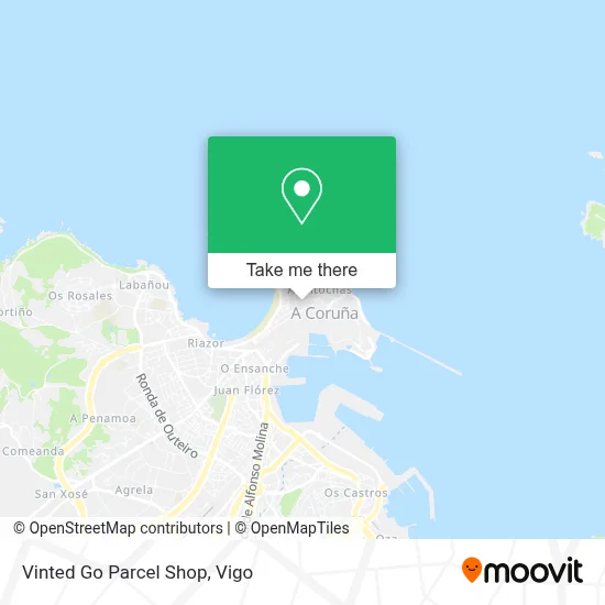 Vinted Go Parcel Shop map