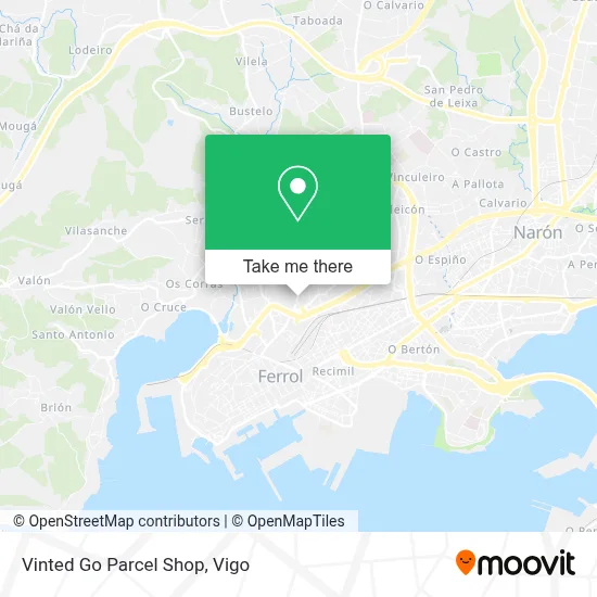 Vinted Go Parcel Shop map