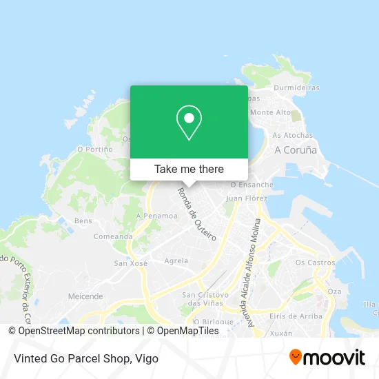Vinted Go Parcel Shop map