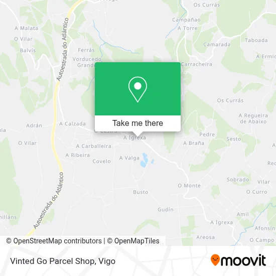 Vinted Go Parcel Shop map