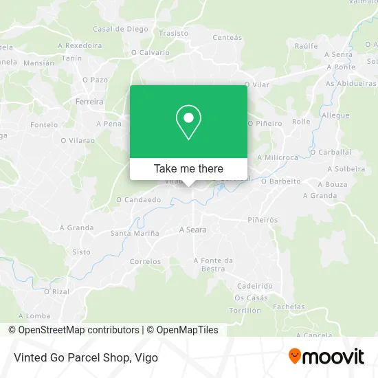 Vinted Go Parcel Shop map