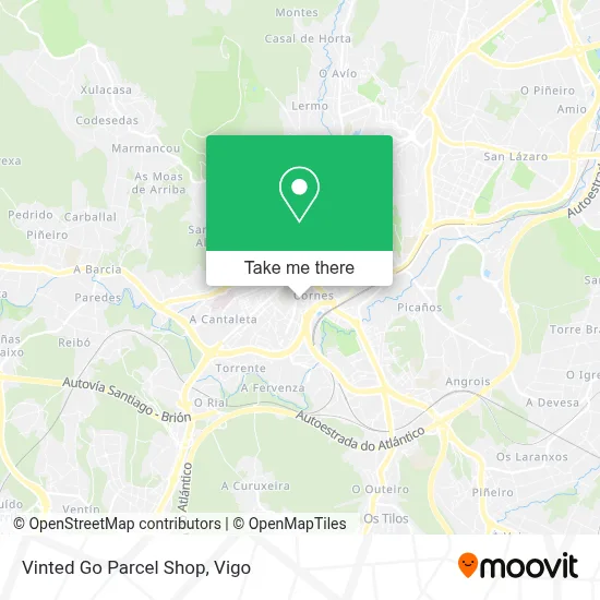 Vinted Go Parcel Shop map