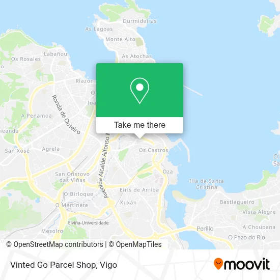 Vinted Go Parcel Shop map