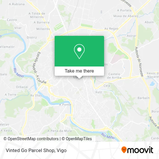 Vinted Go Parcel Shop map