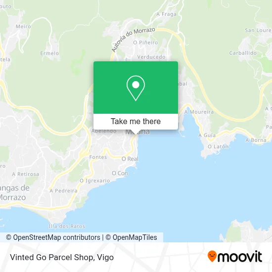 Vinted Go Parcel Shop map