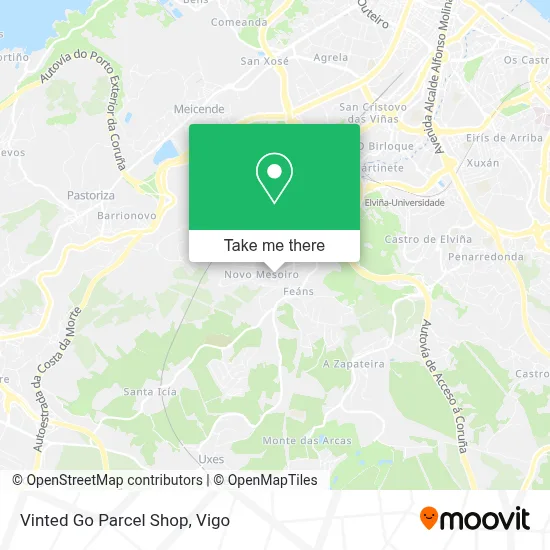 Vinted Go Parcel Shop map