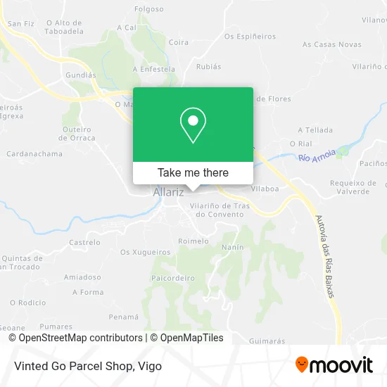 Vinted Go Parcel Shop map