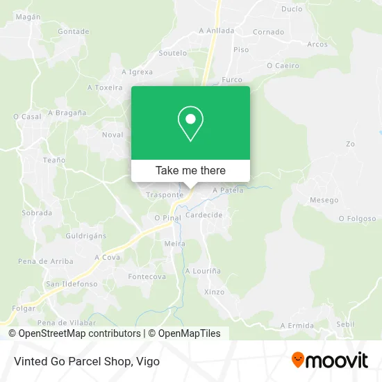 Vinted Go Parcel Shop map