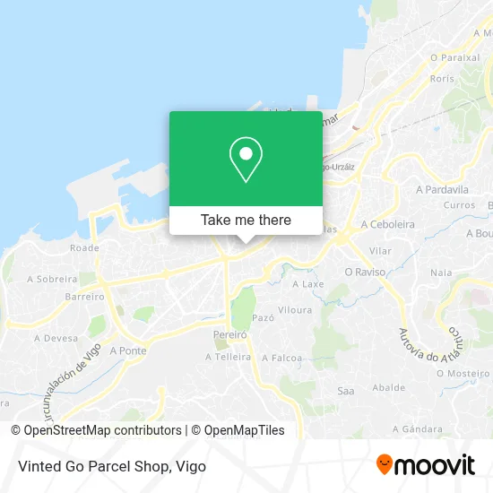 Vinted Go Parcel Shop map
