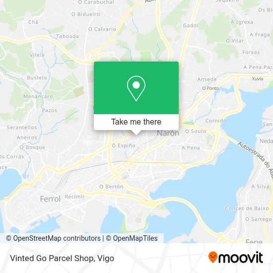 Vinted Go Parcel Shop map