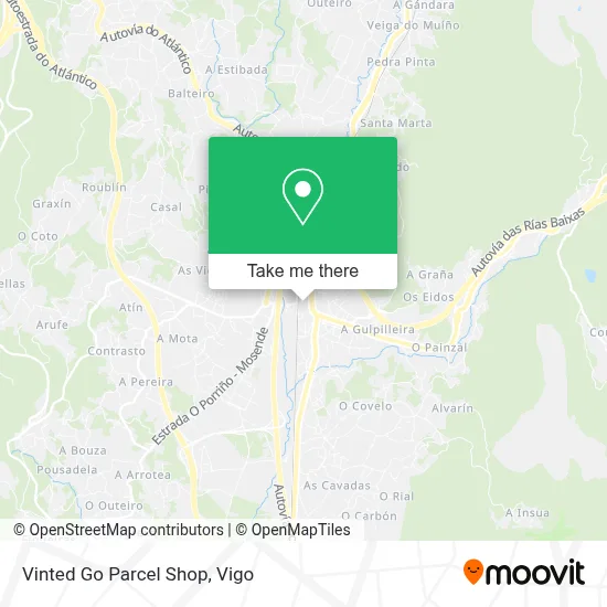 Vinted Go Parcel Shop map
