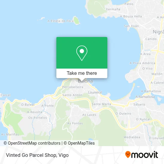 Vinted Go Parcel Shop map