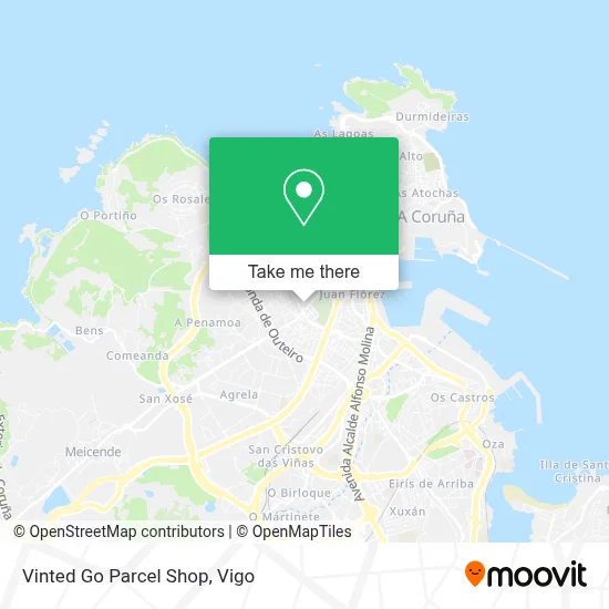 Vinted Go Parcel Shop map