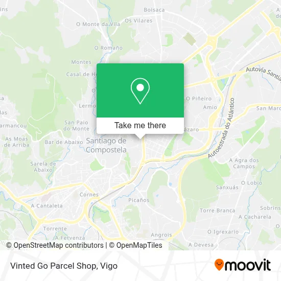 Vinted Go Parcel Shop map
