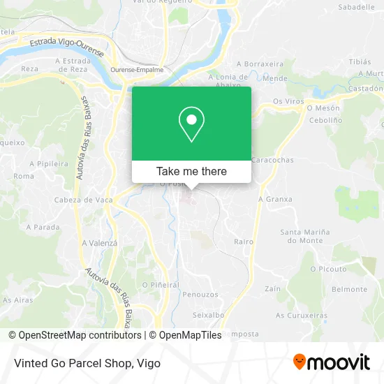 Vinted Go Parcel Shop map