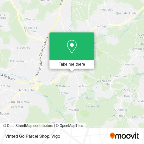 Vinted Go Parcel Shop map
