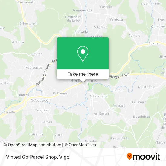 Vinted Go Parcel Shop map