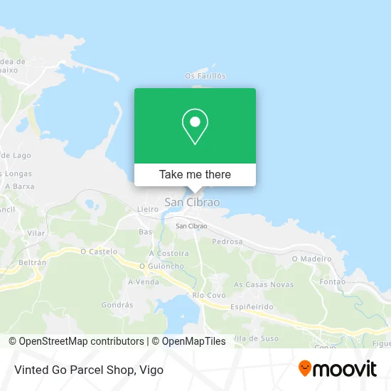 Vinted Go Parcel Shop map