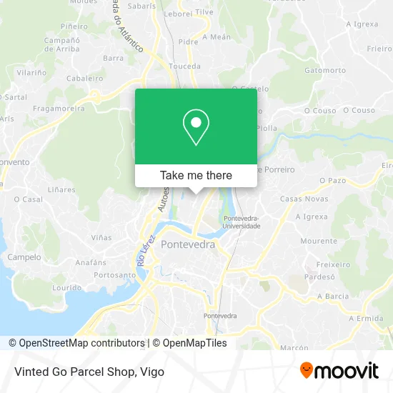 Vinted Go Parcel Shop map