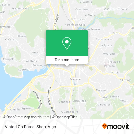 Vinted Go Parcel Shop map
