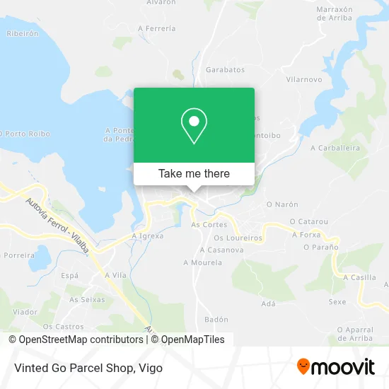 Vinted Go Parcel Shop map