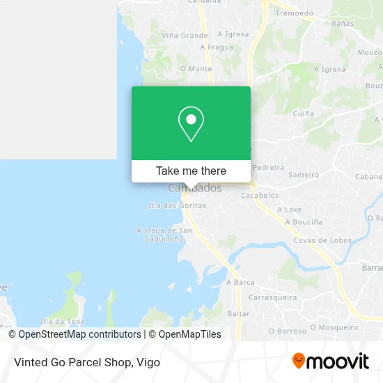 Vinted Go Parcel Shop map