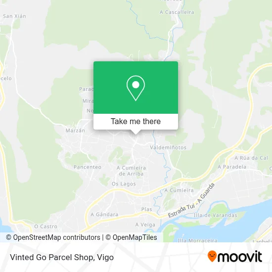 Vinted Go Parcel Shop map