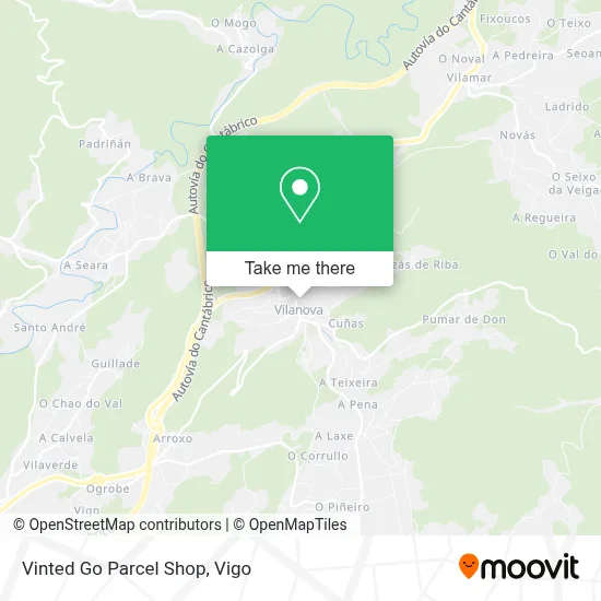 Vinted Go Parcel Shop map