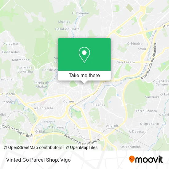 Vinted Go Parcel Shop map