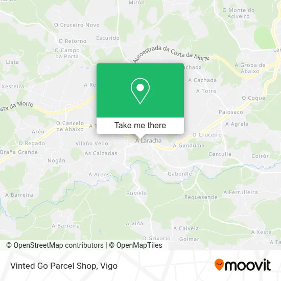 Vinted Go Parcel Shop map