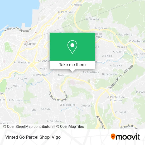 Vinted Go Parcel Shop map