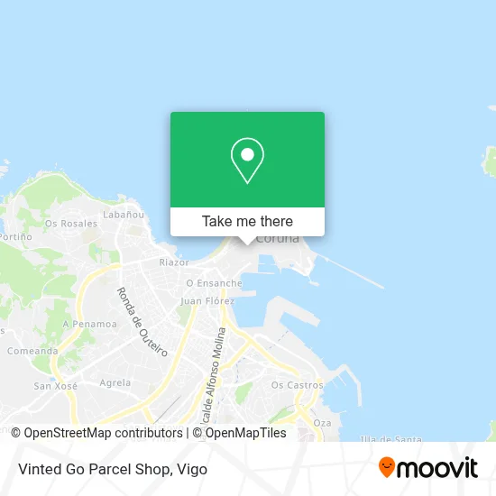 Vinted Go Parcel Shop map